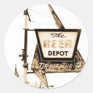 Adesivo Redondo O Beer Depot Vintage Ann Arbor, Michigan