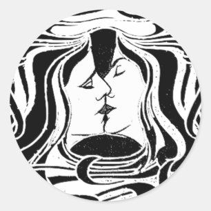 Adesivo Redondo O Beijo