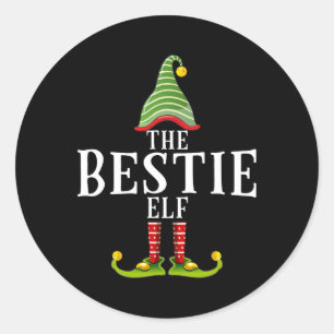 Adesivo Redondo O Bestie Elf Engraçado Correspondendo Pajama Xmas