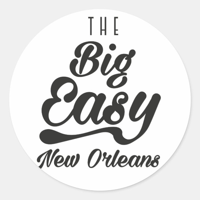 Adesivo Redondo O Big Easy New Orleans (Frente)