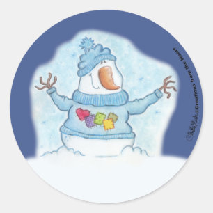 Adesivo Redondo O Boneco de neve-Natal é "neve" próxima