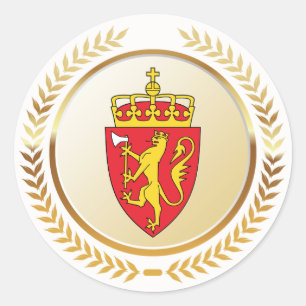 Adesivo Redondo O Brasão de Armas da Noruega