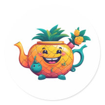 O bule de abacaxi feliz e própero