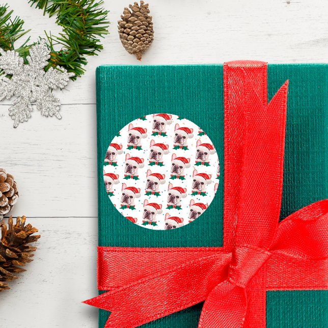 Adesivo Redondo O Bulldog Francês Criou Padrão De Cachorro De Nata (Criador carregado)