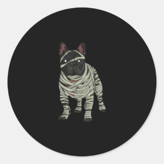 Adesivo Redondo O Cachorro Bulldog Francês Mummy Halloween Gift