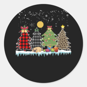 Adesivo Redondo o cachorro dorme durante a época de Natal