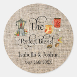 Adesivo Redondo O Café De Casamento Whimsical Russo Perfeito