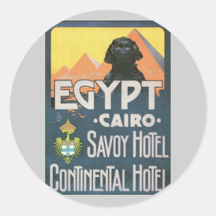 Adesivo Redondo O Cairo Egipto - arte do poster das viagens