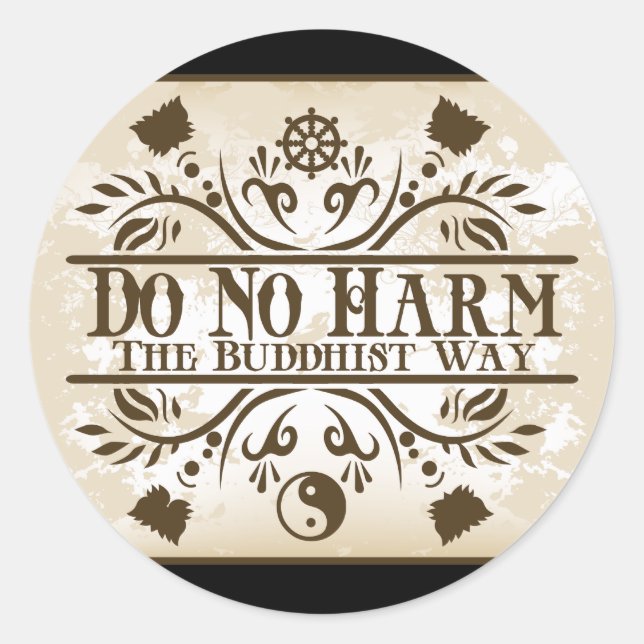 Adesivo Redondo O caminho budista (Frente)