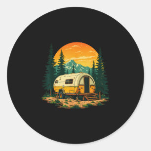 Adesivo Redondo O camping é minha terapia