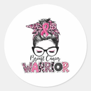 Adesivo Redondo O Cancer rosa de fita colar Mes