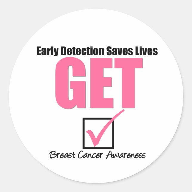 Adesivo Redondo O cancro da mama obtem v4 verificado (Frente)