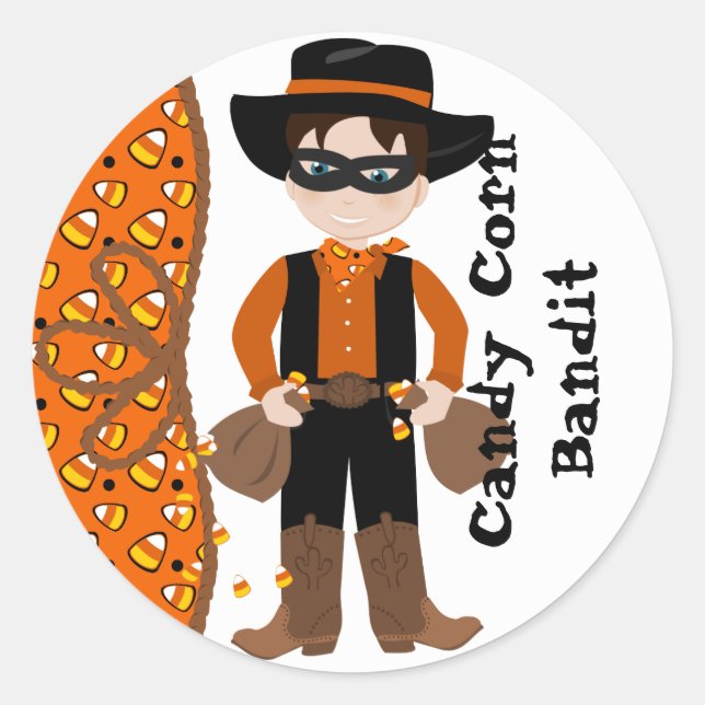 Adesivo Redondo O Candy Corn Bandit (Frente)