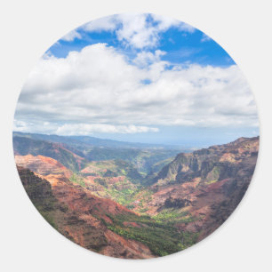 Adesivo Redondo O Cânion Waimea