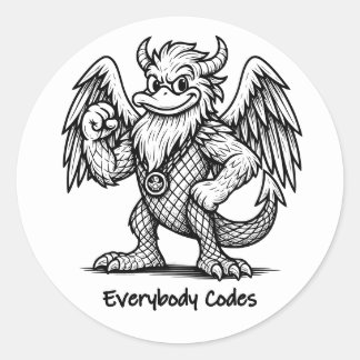 Adesivo Redondo O Canto dos Patos e Dragões - Folha de Autocolante