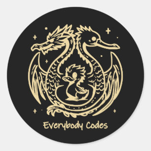 Adesivo Redondo O Canto dos Patos e Dragões - Folha de Autocolante