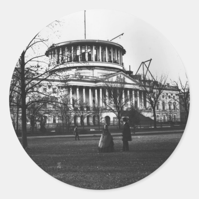 Adesivo Redondo O Capitólio em Washington D.C. (Frente)