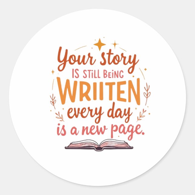 Adesivo Redondo O capítulo não escrito: Arte de Livro e Estrelas (Frente)