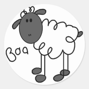 Adesivo Redondo O carneiro diz o camiseta e os presentes do Baa
