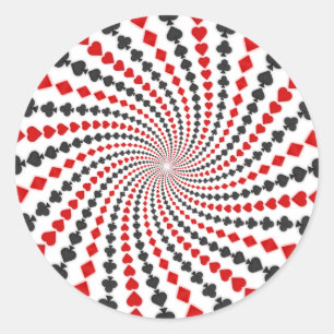 Adesivo Redondo O cartão de jogo sere a espiral: