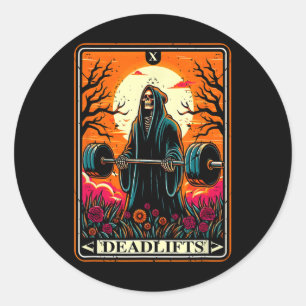 Adesivo Redondo O Cartão Tarot Horror Eleva A Ocupação Da Morte
