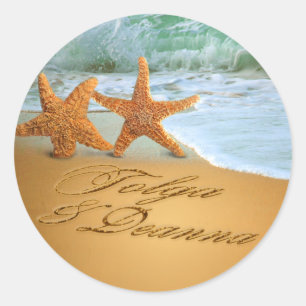 Adesivo Redondo O casal da estrela do mar PEDE que EU PNHA NOMES