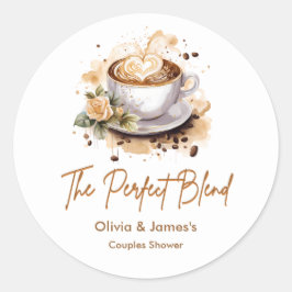 Adesivo Redondo O Casal de Noivos Chá de Bebê The Perfect Blend Co