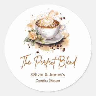 Adesivo Redondo O Casal de Noivos Chá de Bebê The Perfect Blend Co