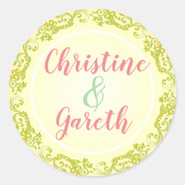 Adesivo Redondo O Casal Feliz. Dois Nomes em um