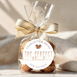 Adesivo Redondo O Casamento Chá de Noiva The Perfect Blend Coffee