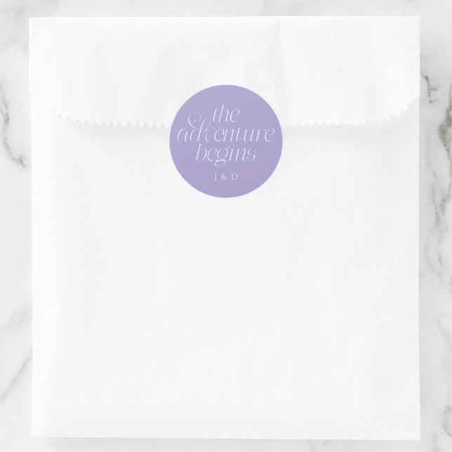 Adesivo Redondo O Casamento Começa Violeta (Bolsa)
