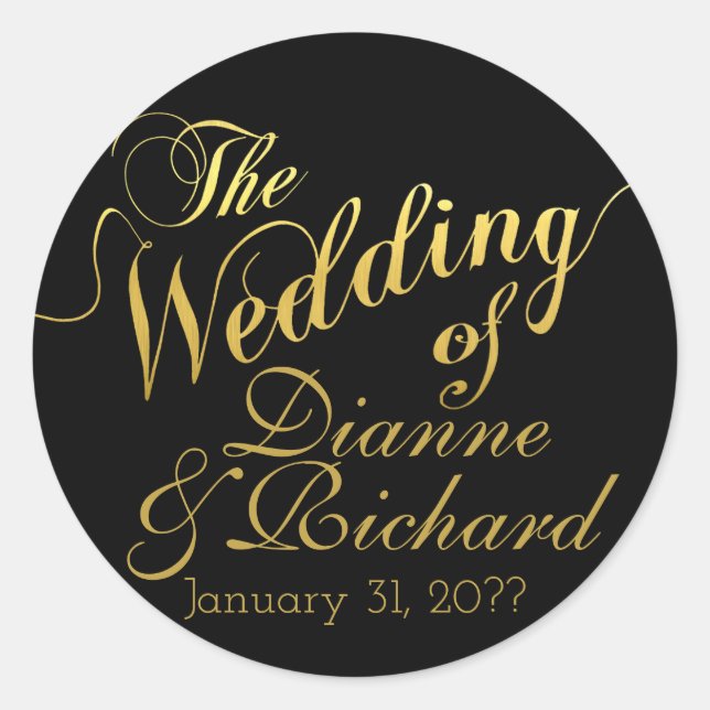 Adesivo Redondo o casamento de... nossos nomes (Frente)