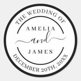 Adesivo Redondo O Casamento do Script Moderno