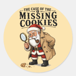 Adesivo Redondo O Caso dos Biscoitos Perdidos do Papai Noel