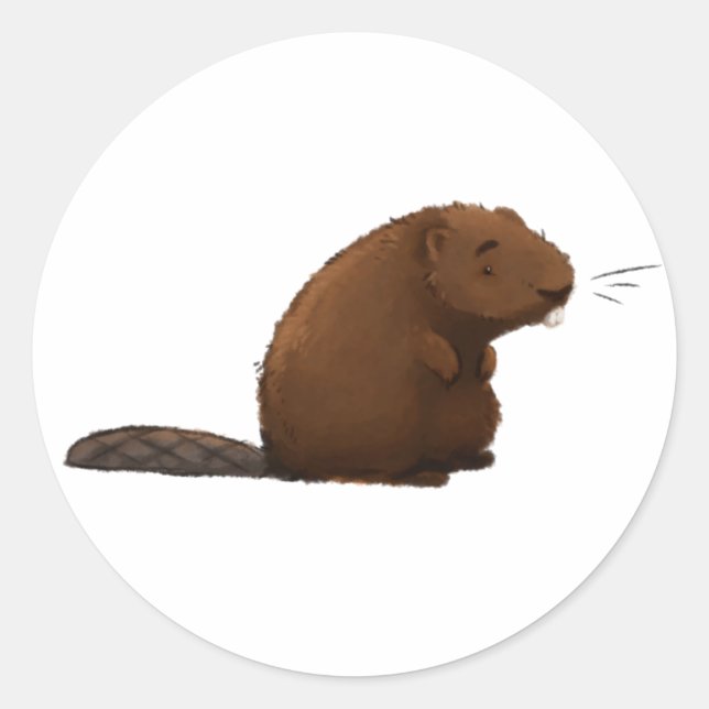 Adesivo Redondo O castor (Frente)