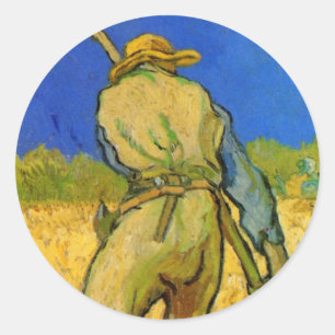 Adesivo Redondo O Ceifeiro (após Millet) por Vincent van Gogh