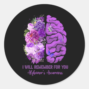 Adesivo Redondo O Cérebro Lembra-Se De Você Alzheimerheimer Sensib