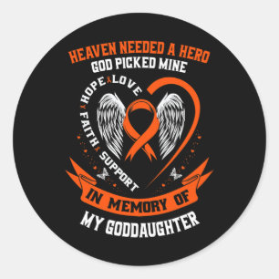 Adesivo Redondo O Céu Precisava de um Herói Deus Pegou Minha Filha