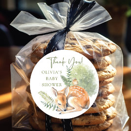 Adesivo Redondo O Chá de fraldas de Veado da Natureza