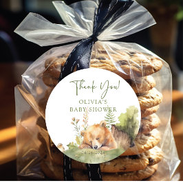 Adesivo Redondo O Chá de fraldas do Urso Delicioso da Natureza