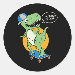 Adesivo Redondo O Chão É Lava Roupas De Skate