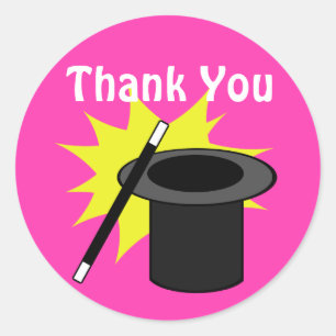 Adesivo Redondo O chapéu do mágico da mágica mim