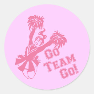 Adesivo Redondo O cheerleader vai equipe