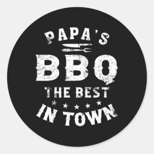 Adesivo Redondo O Churrasco do Papa é o melhor Dia de os pais engr