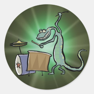 Adesivo Redondo O cilindro que joga o lagarto