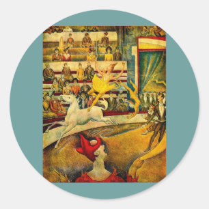 Adesivo Redondo O circo de Georges Seurat (1891)