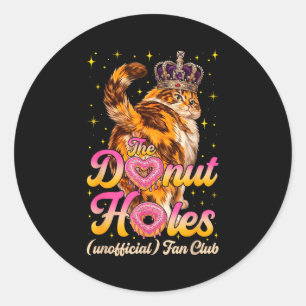 Adesivo Redondo O clube de fãs de buracos de donut meme de gato en