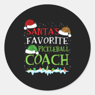 Adesivo Redondo O coach de pickleball favorito do Papai Noel diver
