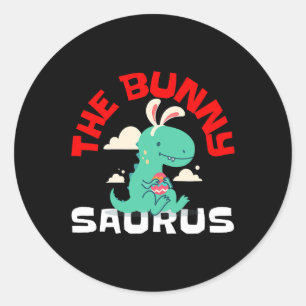 Adesivo Redondo O Coelhinho Surus, a Páscoa Coelhinha Dinossauro C