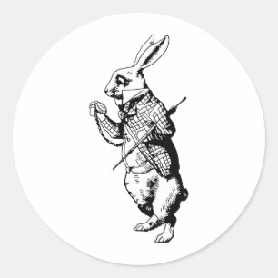 Adesivo Redondo O coelho branco coberto
